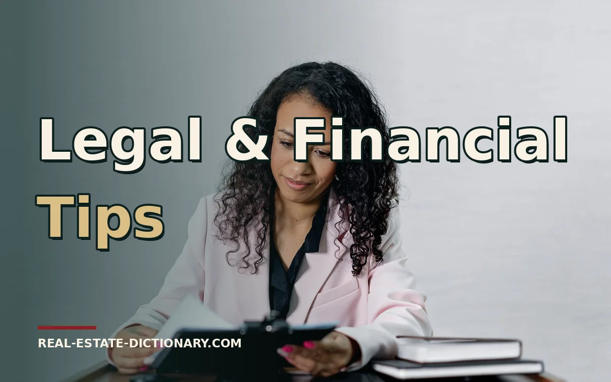 Legal & Financial Tips — Real Estate Dictionary guide